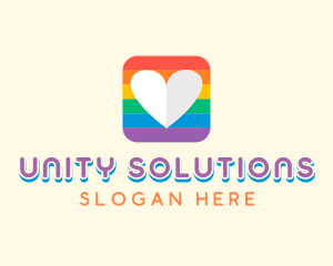 Rainbow Heart Pride logo design