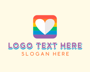 Heart - Rainbow Box Heart logo design