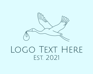 Baby Delivery Stork Bird logo