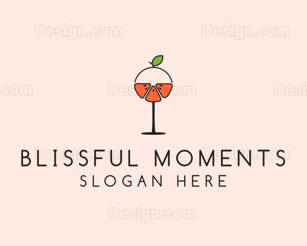 Orange Cocktail Drink Logo