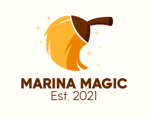 Magical Cleaning  Broom  logo design