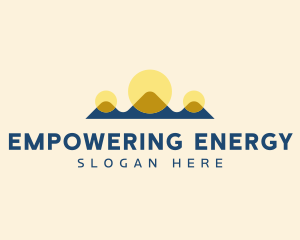 Solar Power Mountain  logo design