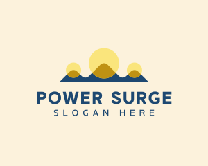 Solar Power Mountain  logo design