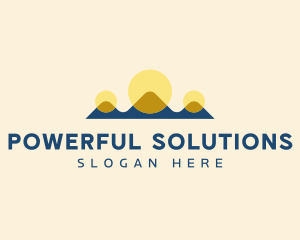 Solar Power Mountain  logo design