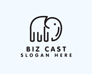 Minimalist Outline Elephant  logo