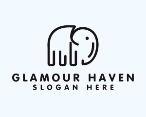 Minimalist Outline Elephant  logo