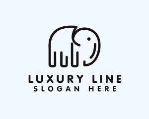 Minimalist Outline Elephant  logo design