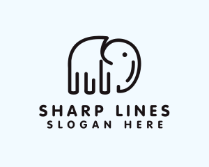 Minimalist Outline Elephant  logo design