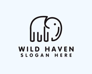 Minimalist Outline Elephant  logo design