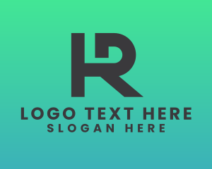 Modern Monogram Letter HR logo