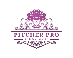 Pitchers Thistle Flower logo design