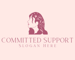 Floral Woman Hair Salon logo design