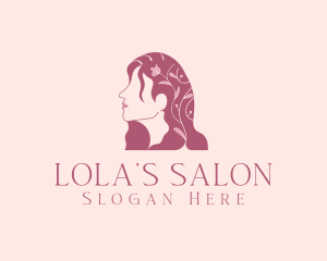 Floral Woman Hair Salon logo design