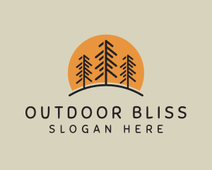 Outdoor Pine Tree Camp logo design