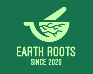 Green Roots Mortar & Pestle logo design