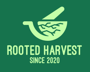 Green Roots Mortar & Pestle logo design