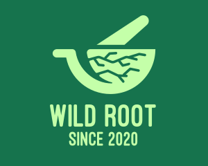 Green Roots Mortar & Pestle logo design