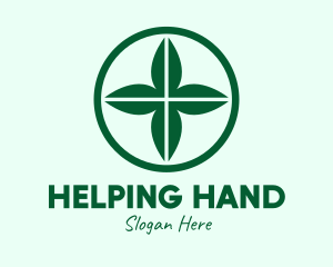 Green Leaf Cross logo design