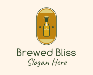 Bottle Teabag Badge logo design