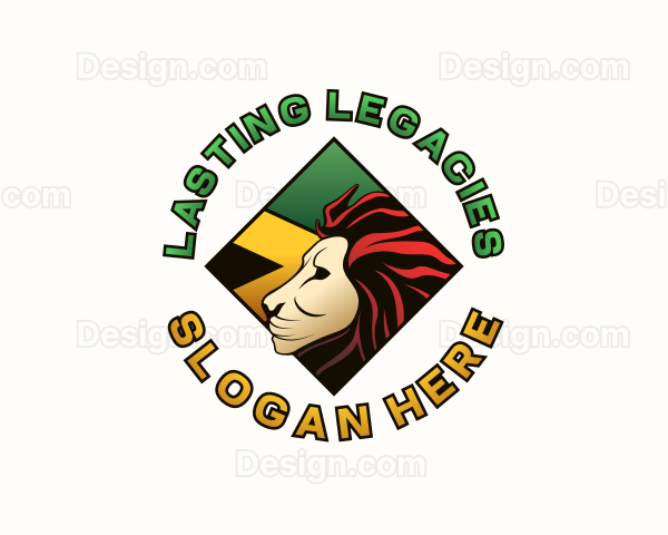 Rastafari Lion Jamaican Logo