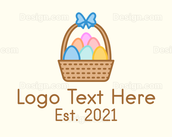 Colorful Easter Egg Basket Logo