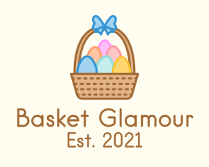 Colorful Easter Egg Basket logo design