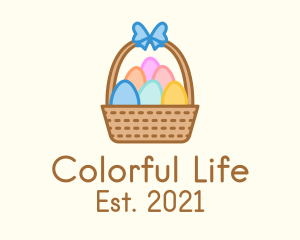 Colorful Easter Egg Basket logo design