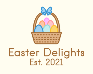 Colorful Easter Egg Basket logo design