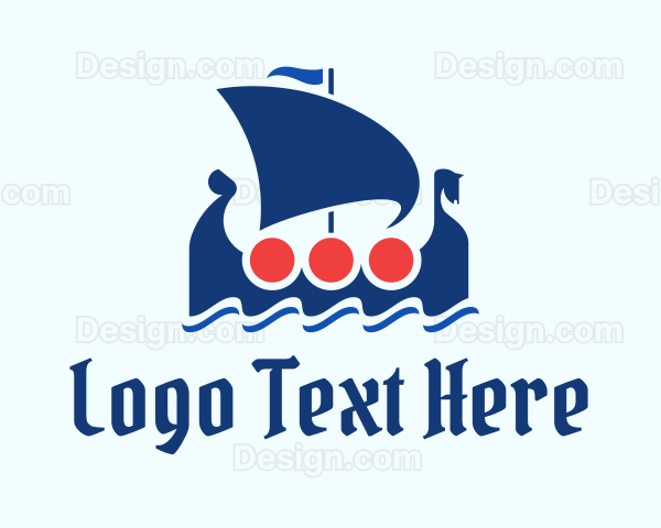 Sailing Viking Boat Logo