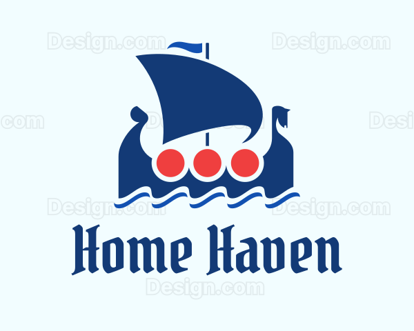 Sailing Viking Boat Logo