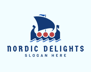 Sailing Viking Boat logo design