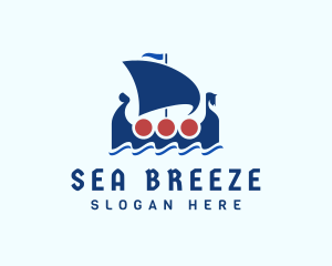 Sailing Viking Boat logo design