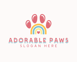 Pet Paw Rainbow logo design