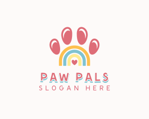 Pet Paw Rainbow logo design