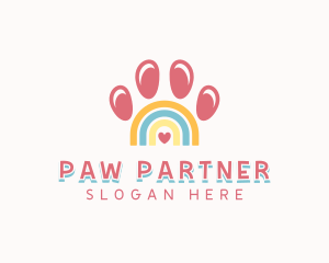 Pet Paw Rainbow logo design