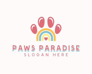 Pet Paw Rainbow logo design