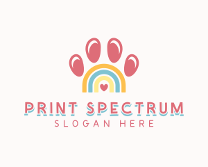 Pet Paw Rainbow logo design