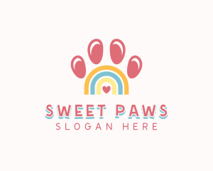 Pet Paw Rainbow logo design