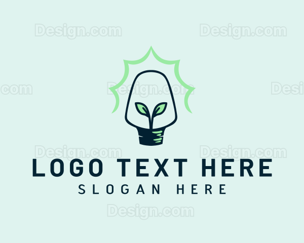 Leaf Light Bulb Logo