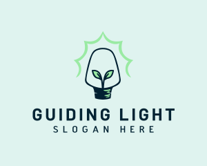 Leaf Light Bulb logo design