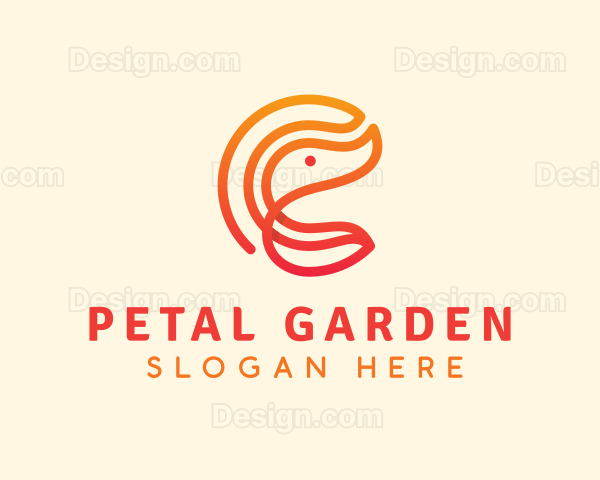 Gradient Shrimp Letter C Logo