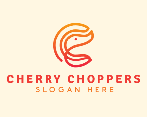 Gradient Shrimp Letter C logo design