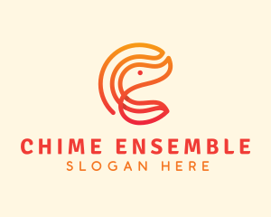 Gradient Shrimp Letter C logo design