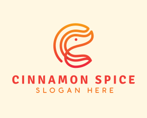 Gradient Shrimp Letter C logo design