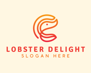 Gradient Shrimp Letter C logo
