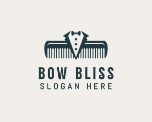 Tuxedo Comb Grooming logo design