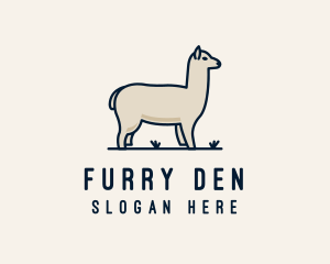 Furry Alpaca Animal logo