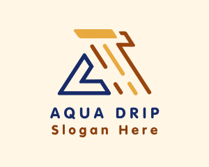 Paint Roller Drip House logo design