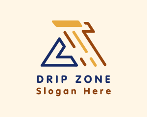 Paint Roller Drip House logo design