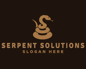 Coiled Snake Animal logo